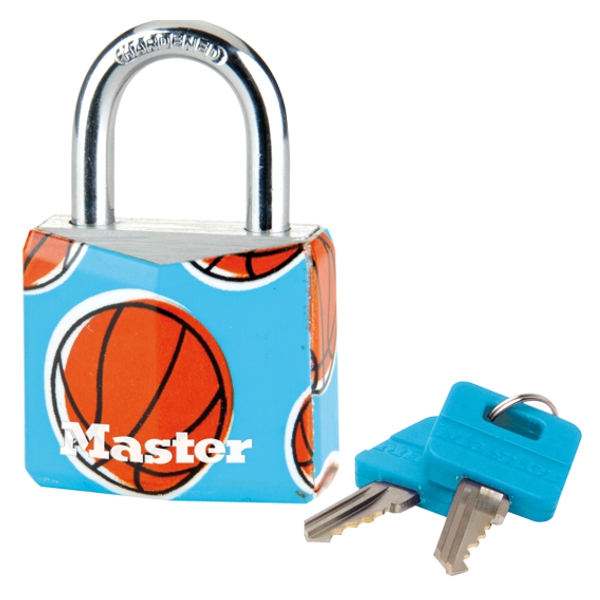 Visiaci zámok Master Lock z pevného hliníka 9130EURDPSP_basketball - 30mm